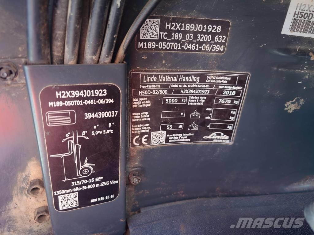 Linde H50D600/394 柴油叉车