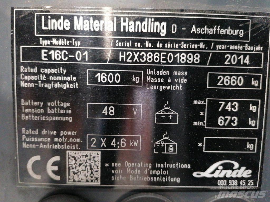 Linde E16C-01 电动叉车