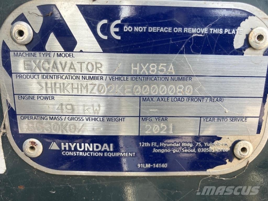 Hyundai HX 85 A 中型挖掘机