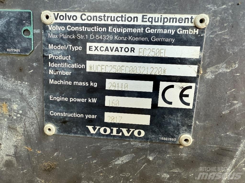 Volvo EC 250 EL 履带挖掘机