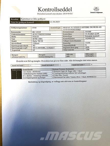 Iveco DAILY 70C18 厢式货车