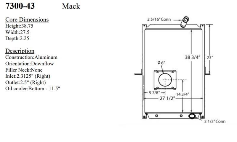 Mack MRU 散热器