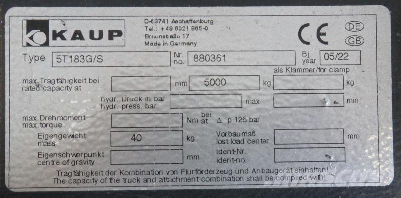 Kaup 5T183G/S 其他附件和组件
