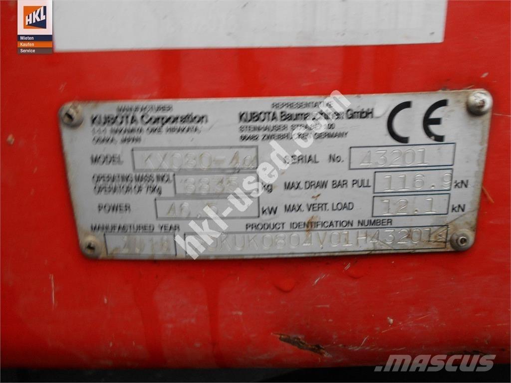 Kubota KX 080-4 小型挖掘机