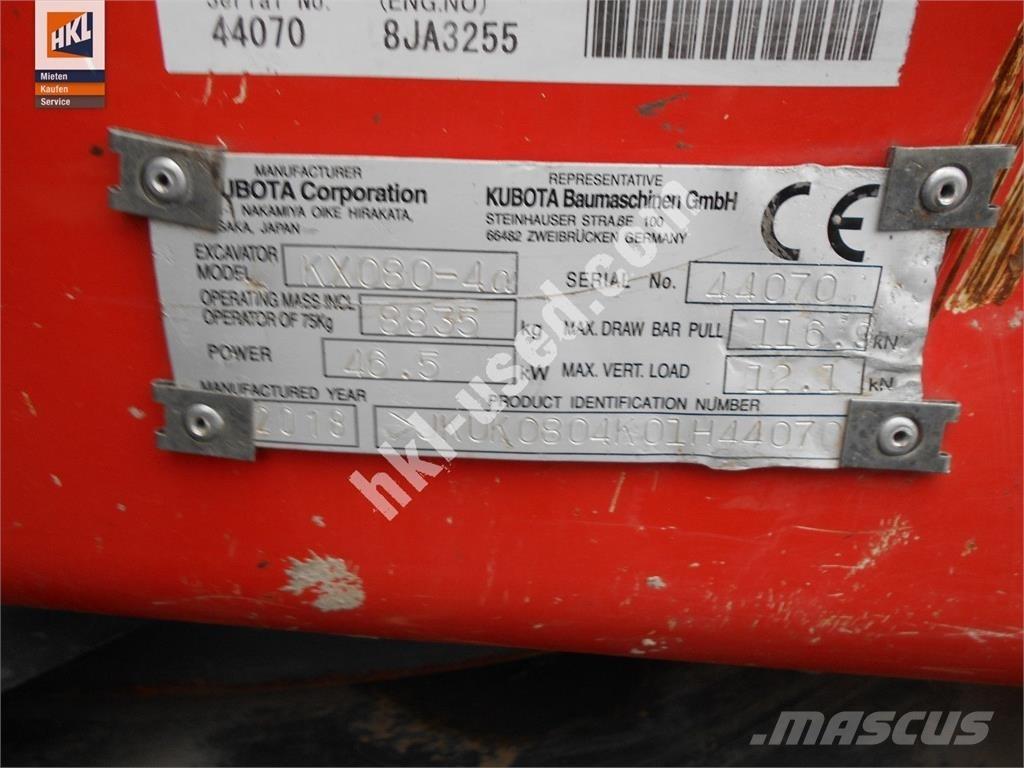 Kubota KX 080-4 小型挖掘机