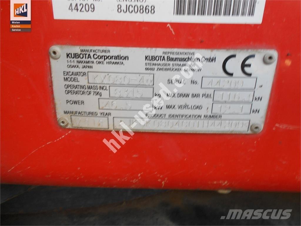 Kubota KX 080-4 小型挖掘机