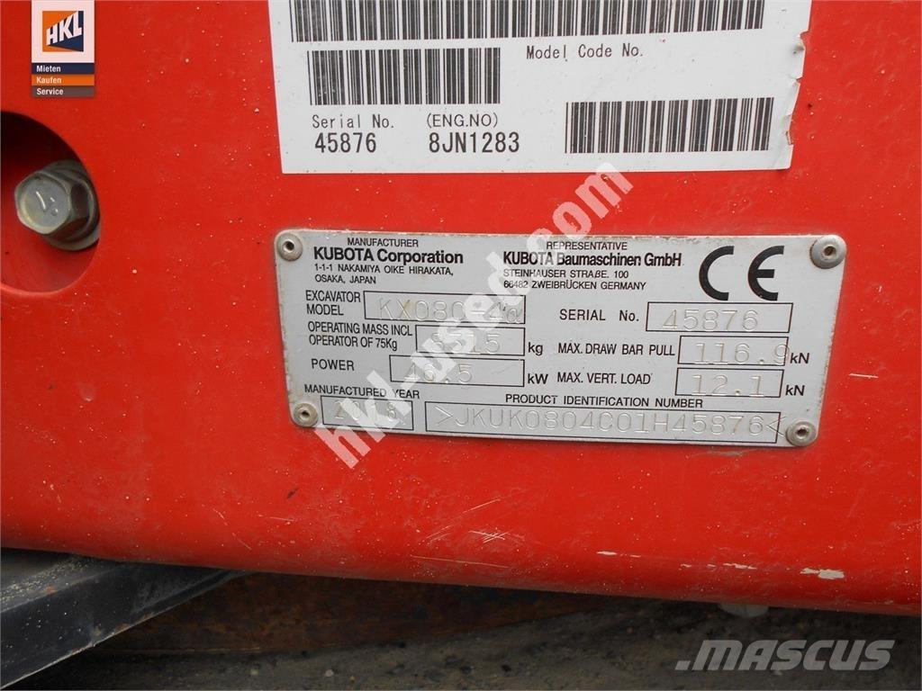 Kubota KX 080-4 小型挖掘机