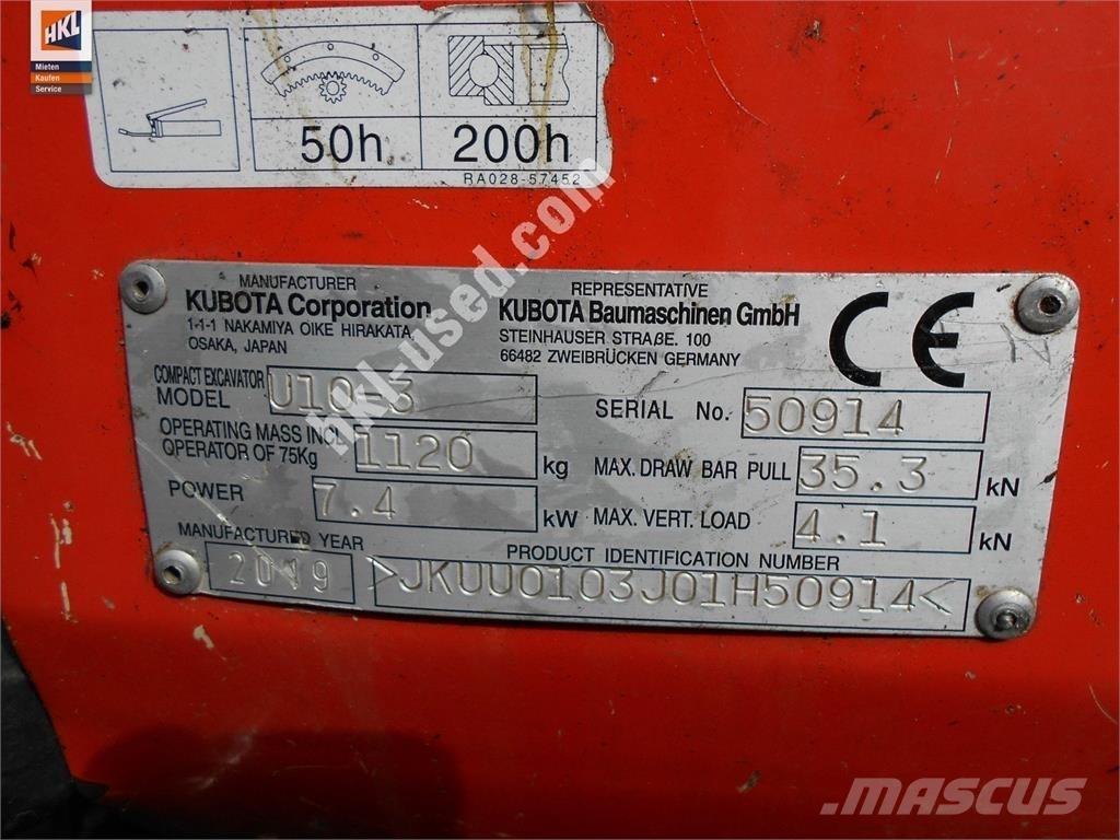 Kubota U 10-3 小型挖掘机