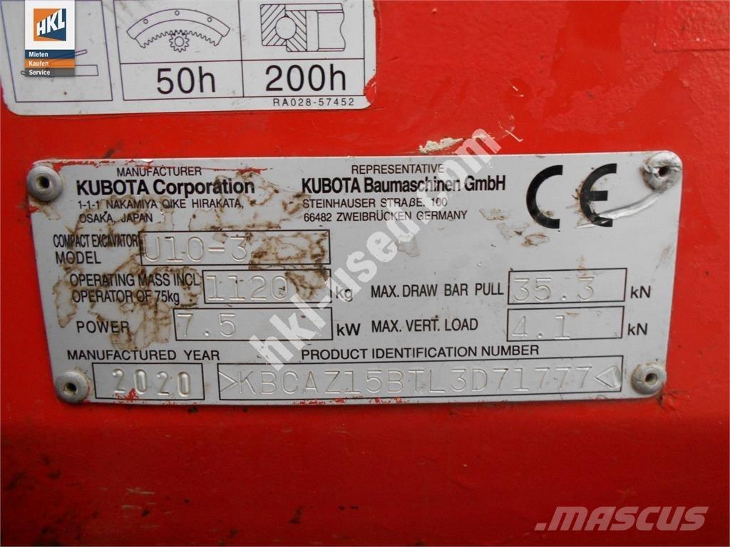 Kubota U 10-3 小型挖掘机