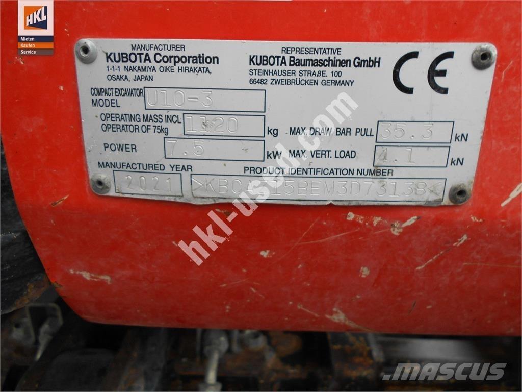 Kubota U 10-3 小型挖掘机