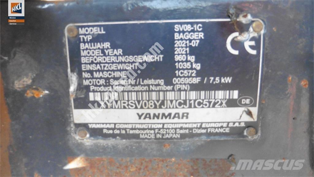 Yanmar SV 08-1C 小型挖掘机
