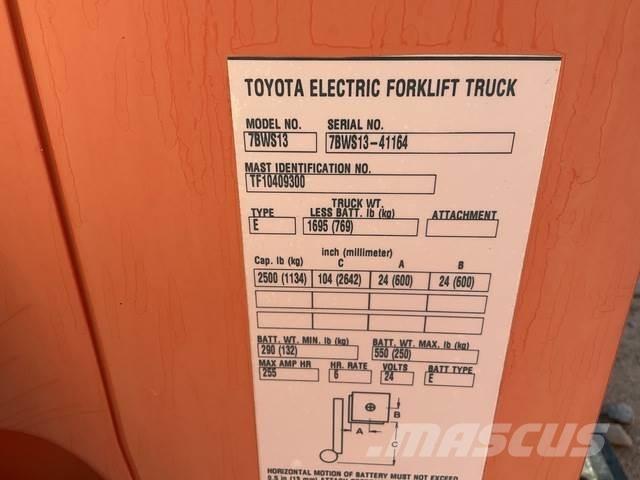 Toyota 7BWS13 电动叉车