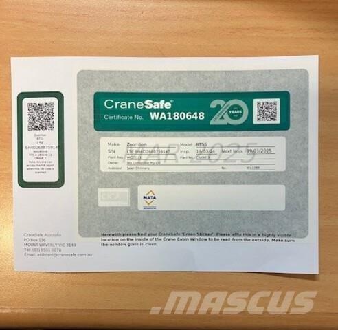 Zoomlion RT55 越野轮胎起重机︳越野吊︳越野起重机︳移动式起重机