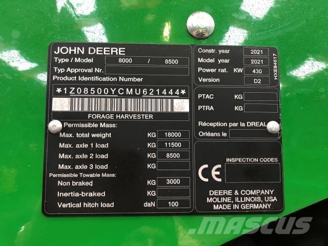 John Deere 8500 青饲料收获机