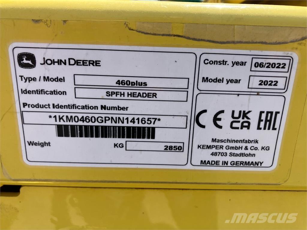 John Deere 460 Plus 联合收割机配件