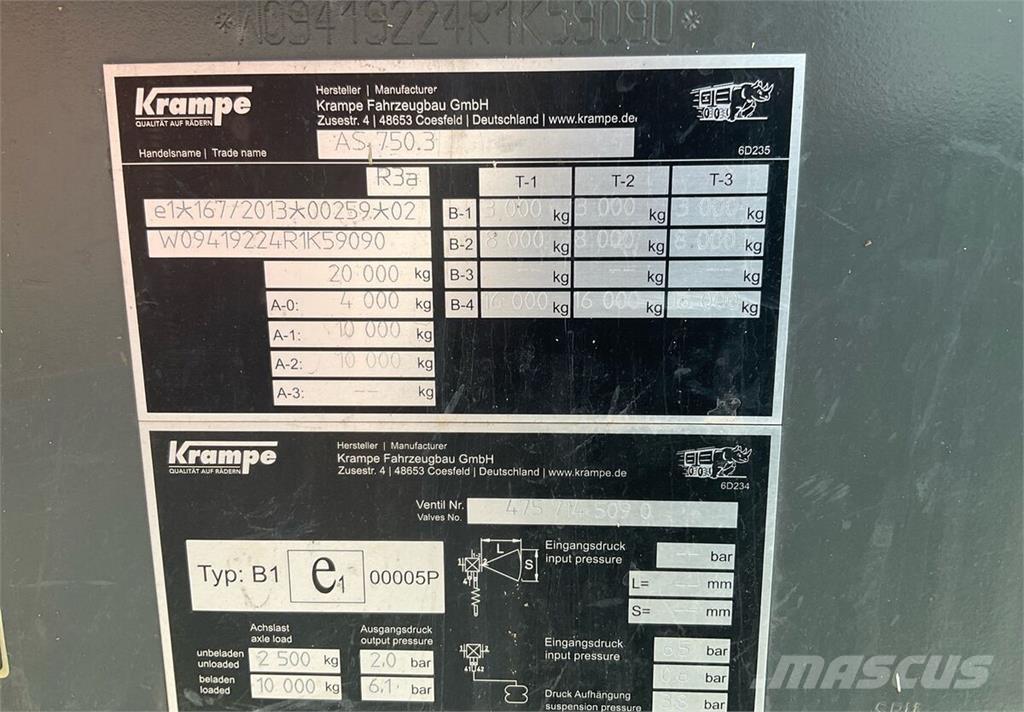 Krampe AS 750 其他拖车