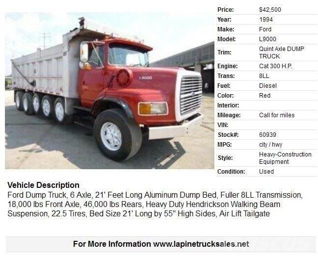 Ford L9000 自卸式货车