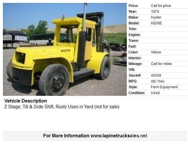 Hyster H200E 其他叉车