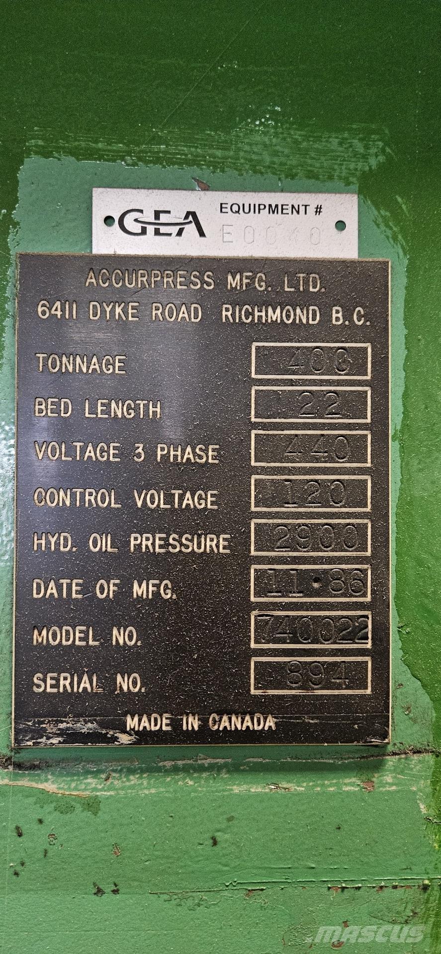  ACCURPRESS 740022 建筑机械-其他