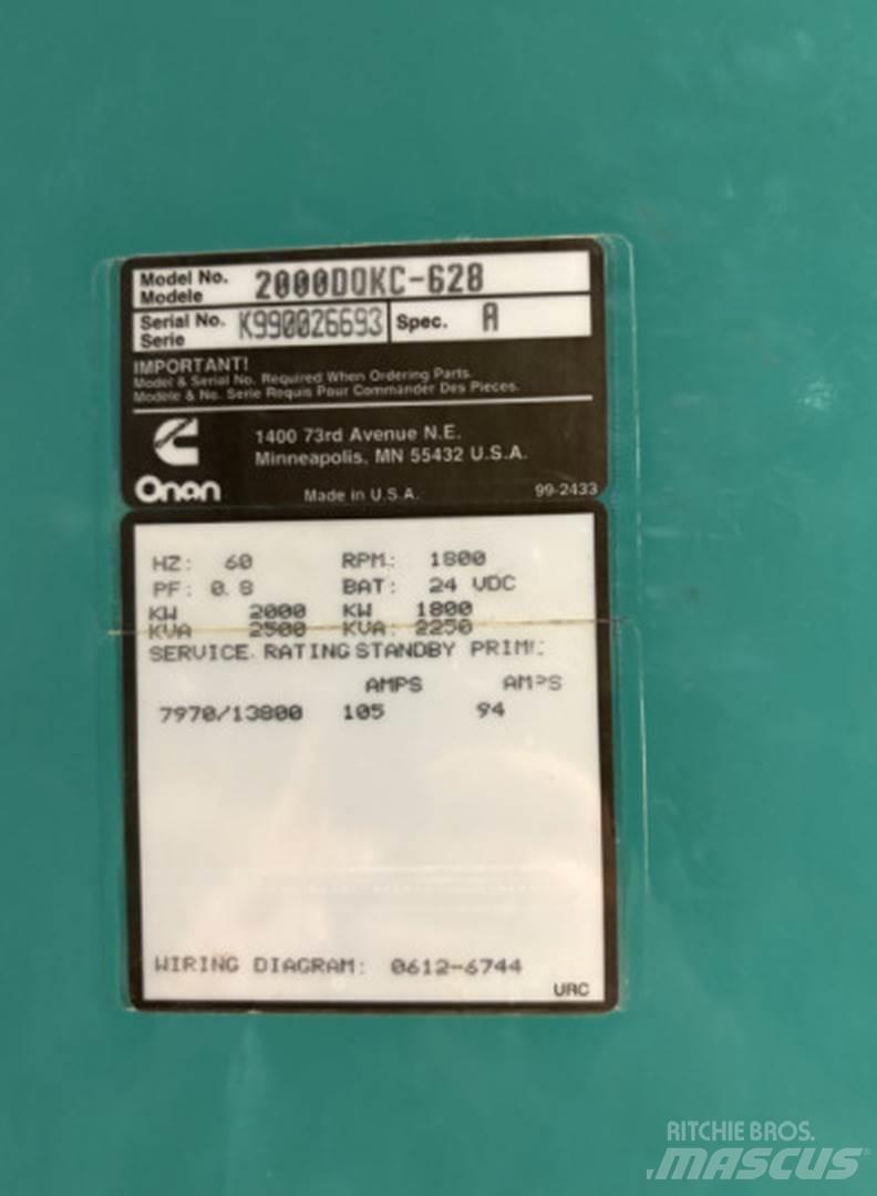 Cummins 2000DQKC-628 柴油发电机