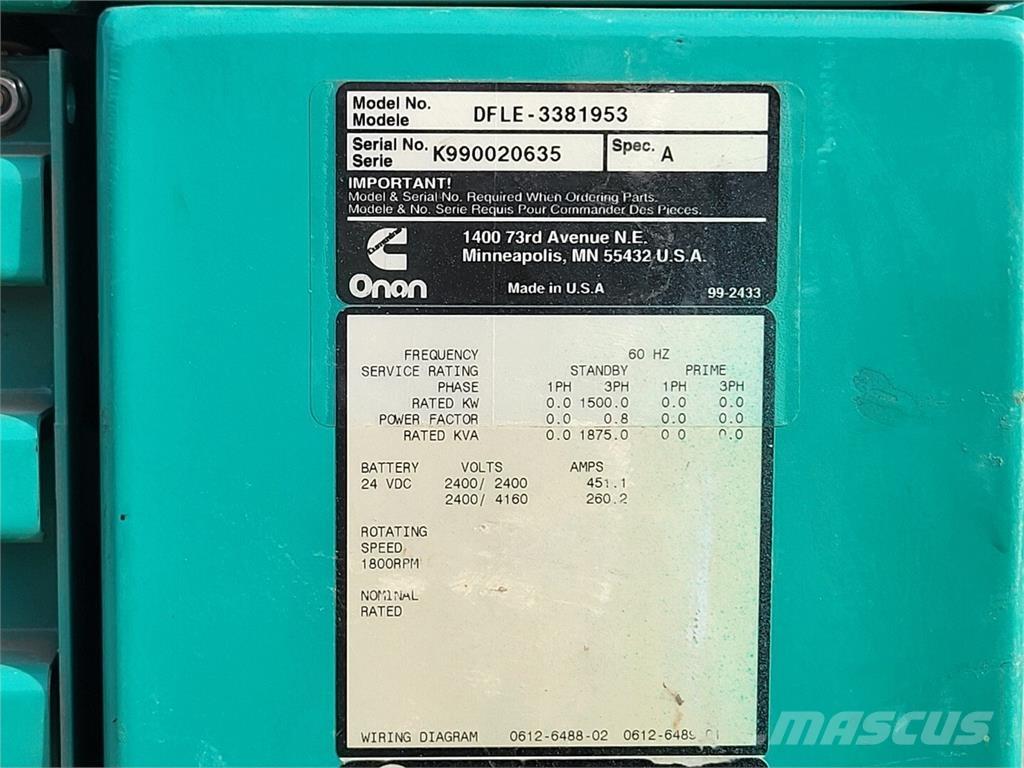 Cummins KTA50-G9 柴油发电机