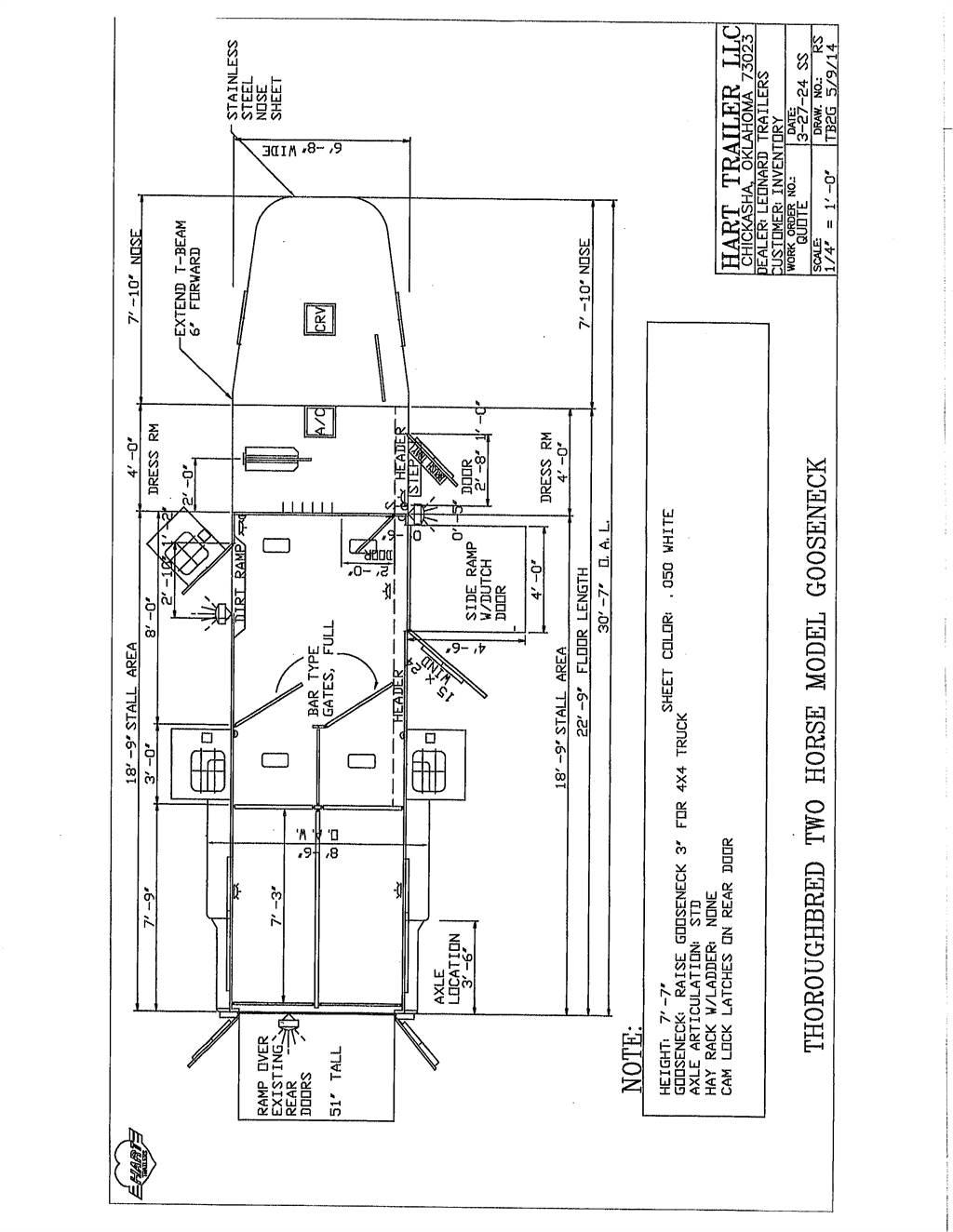 HART T2+1HG 牲畜运输半挂车