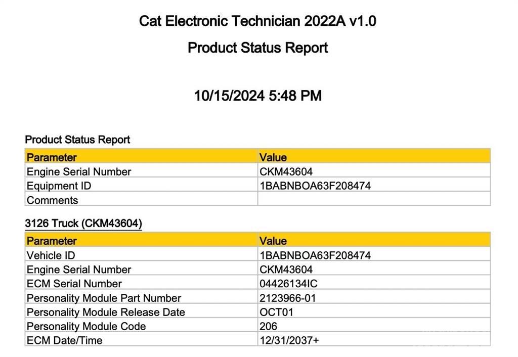 CAT 3126 电子设备