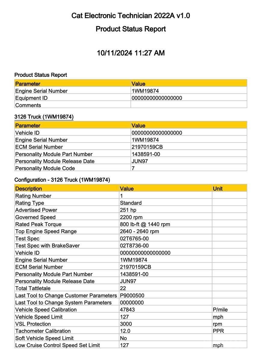 CAT 3126 电子设备