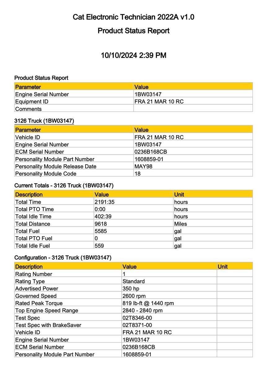 CAT 3126 电子设备