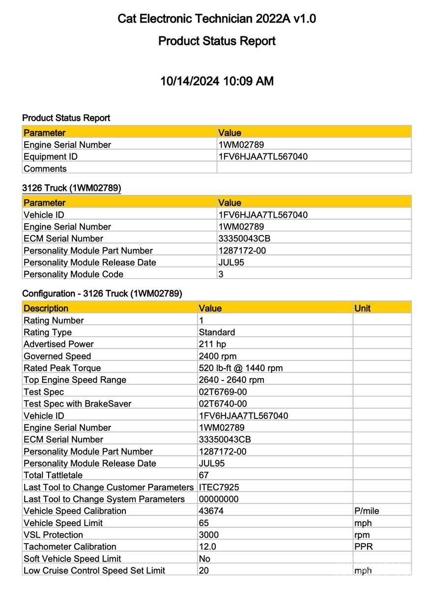 CAT 3126 电子设备