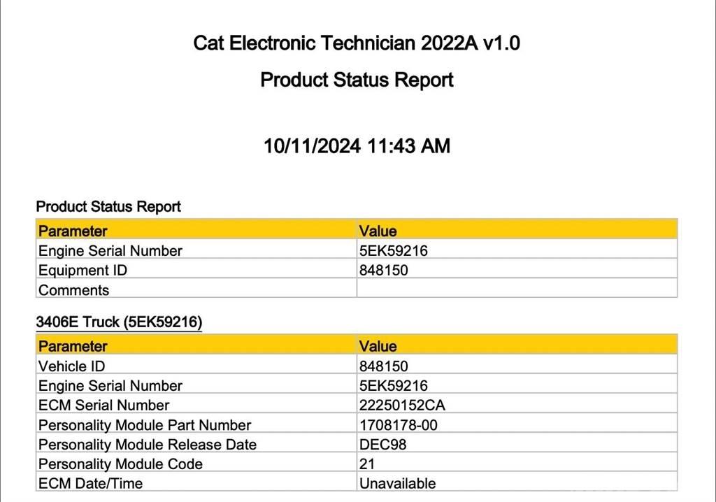 CAT 3406E 电子设备