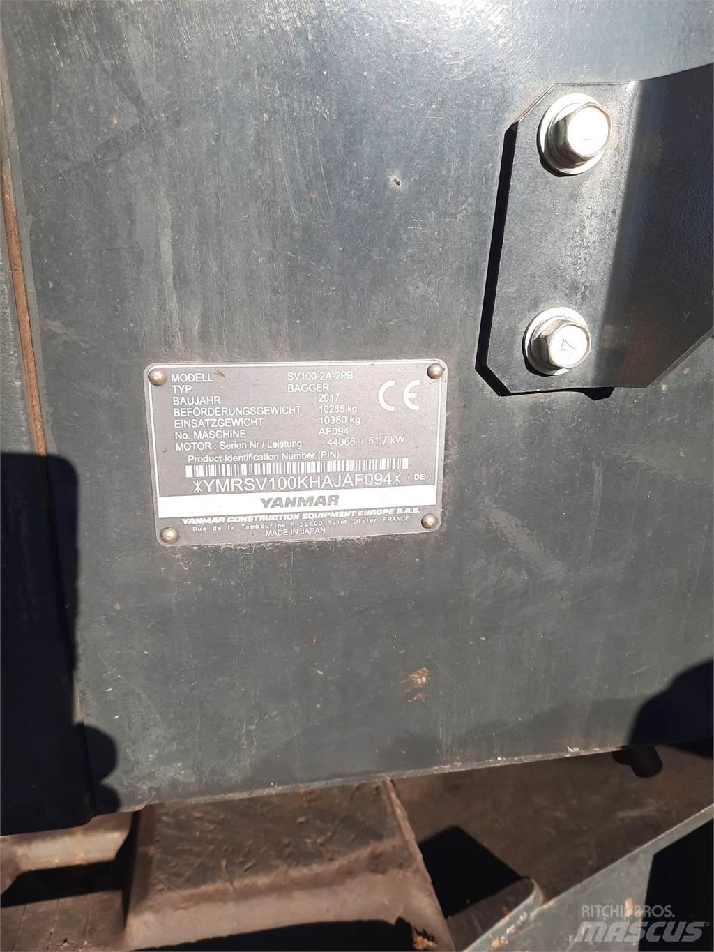 Yanmar SV 100-2PB 履带挖掘机
