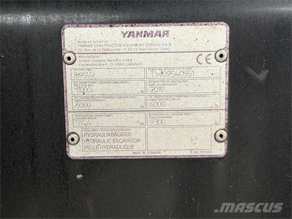 Yanmar B 95 W 轮式挖掘机