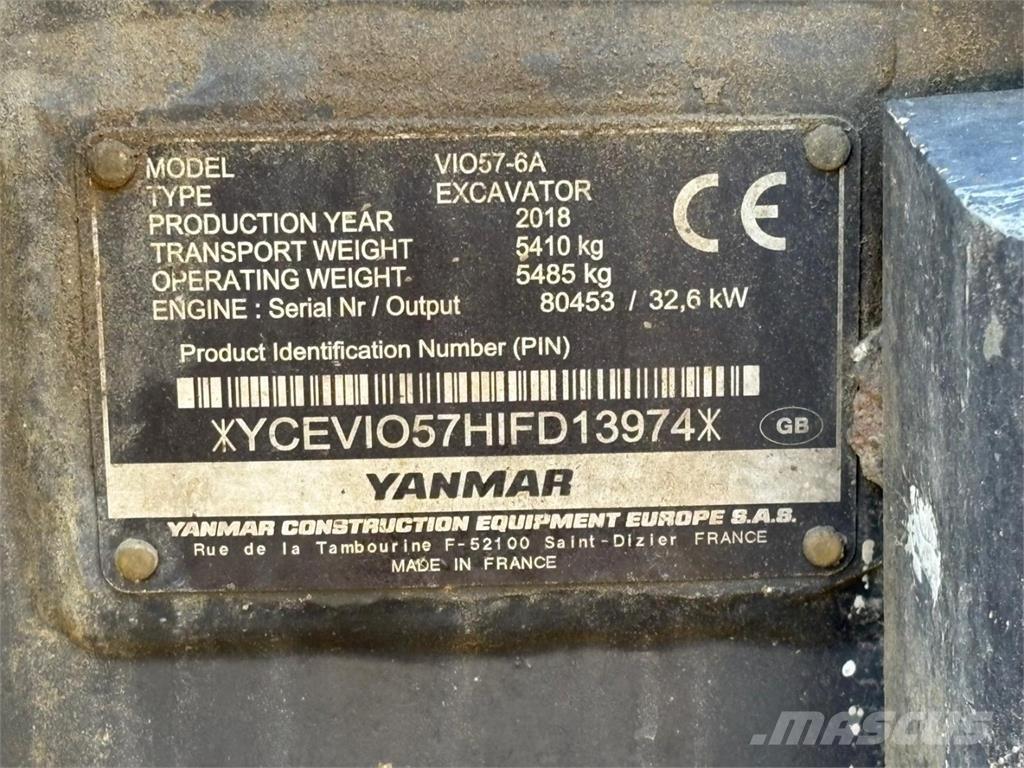 Yanmar VIO 57-6A 小型挖掘机