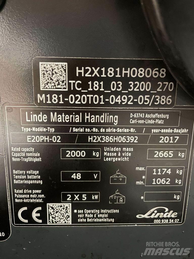 Linde E20PH-02-386 电动叉车