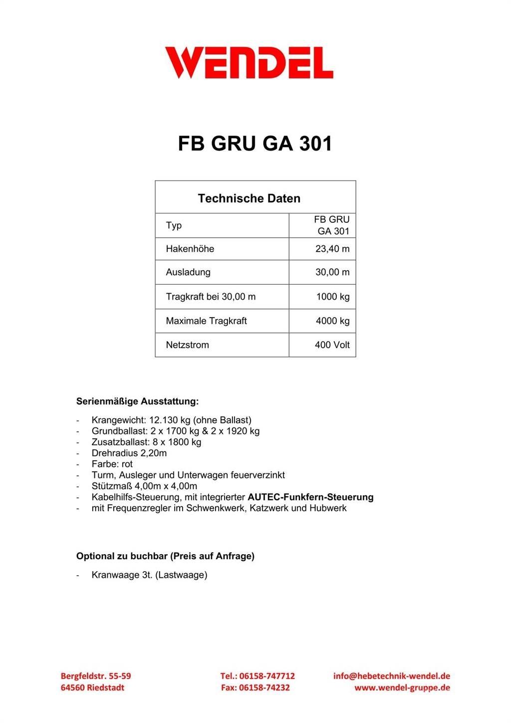FB GRU GA 301 塔式起重机