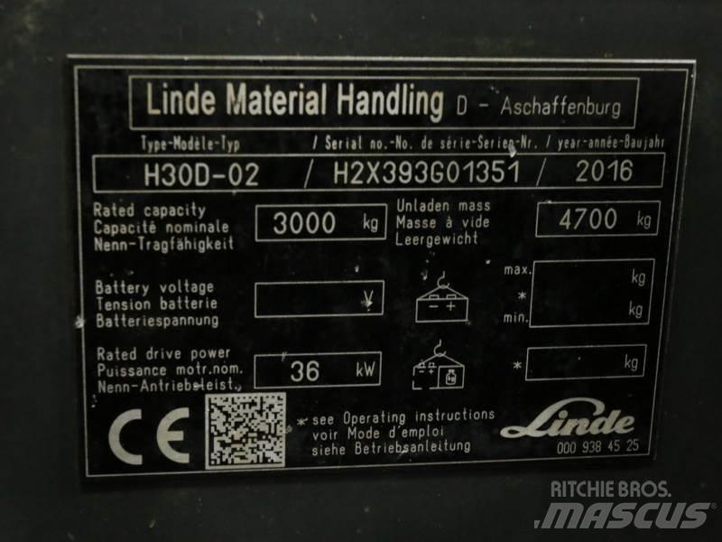 Linde H30D-02 393 柴油叉车