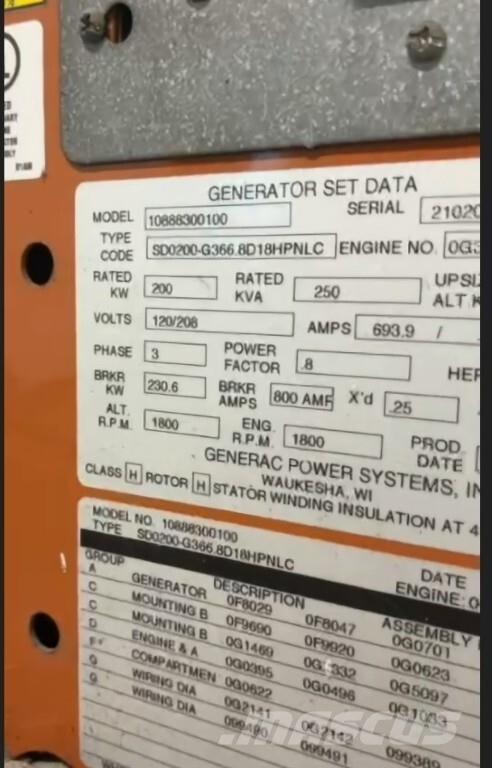 Generac SD200 柴油发电机