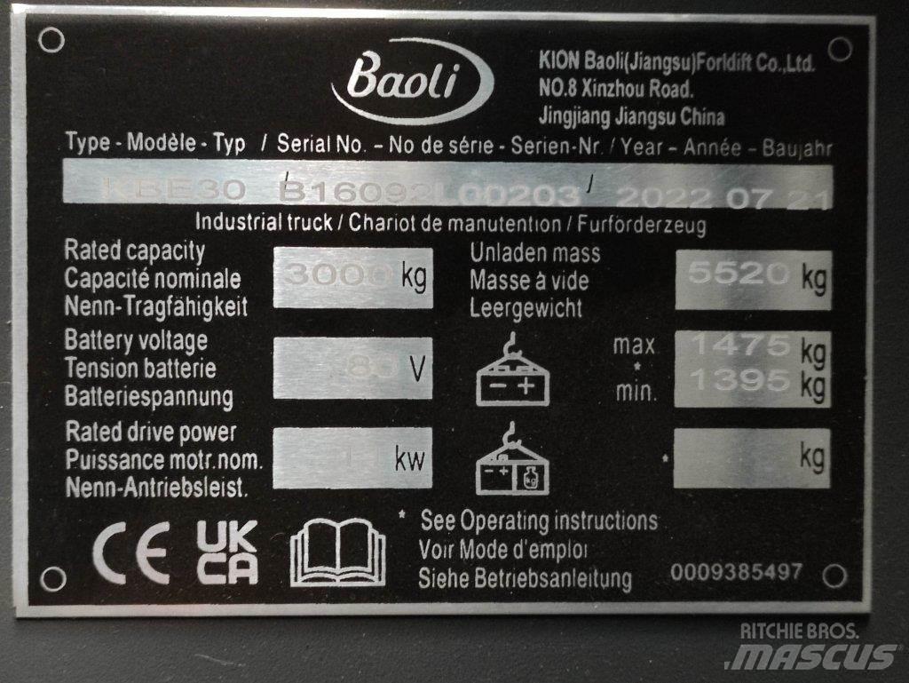 Baoli KBE30 电动叉车
