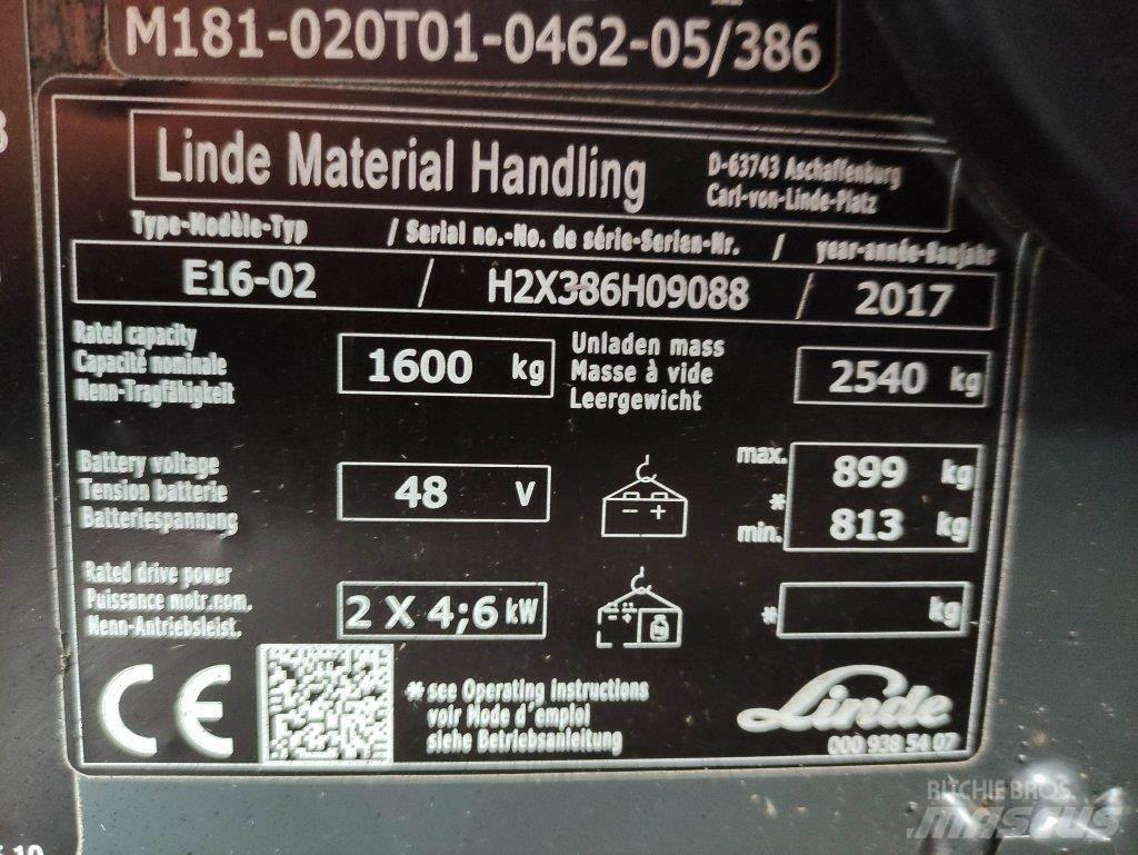 Linde E16-02-386 电动叉车