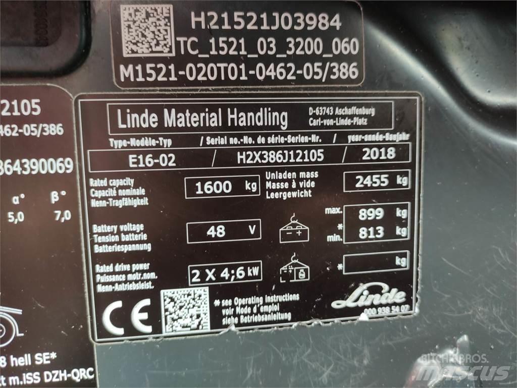 Linde E16-02-386-EVO 电动叉车