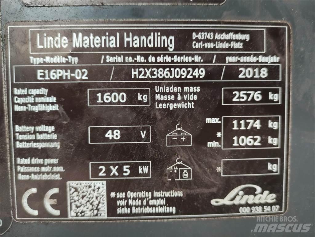 Linde E16PH-02-386-EVO 电动叉车
