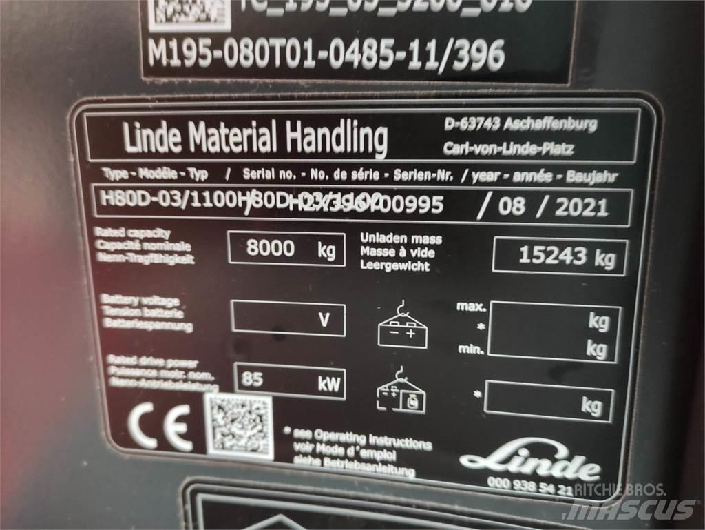 Linde H80D-1100-03-396 柴油叉车