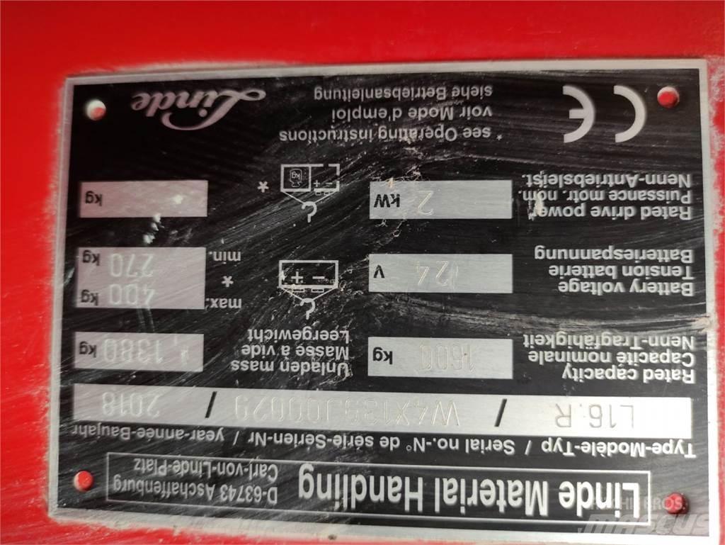 Linde L16 R 手推堆垛车