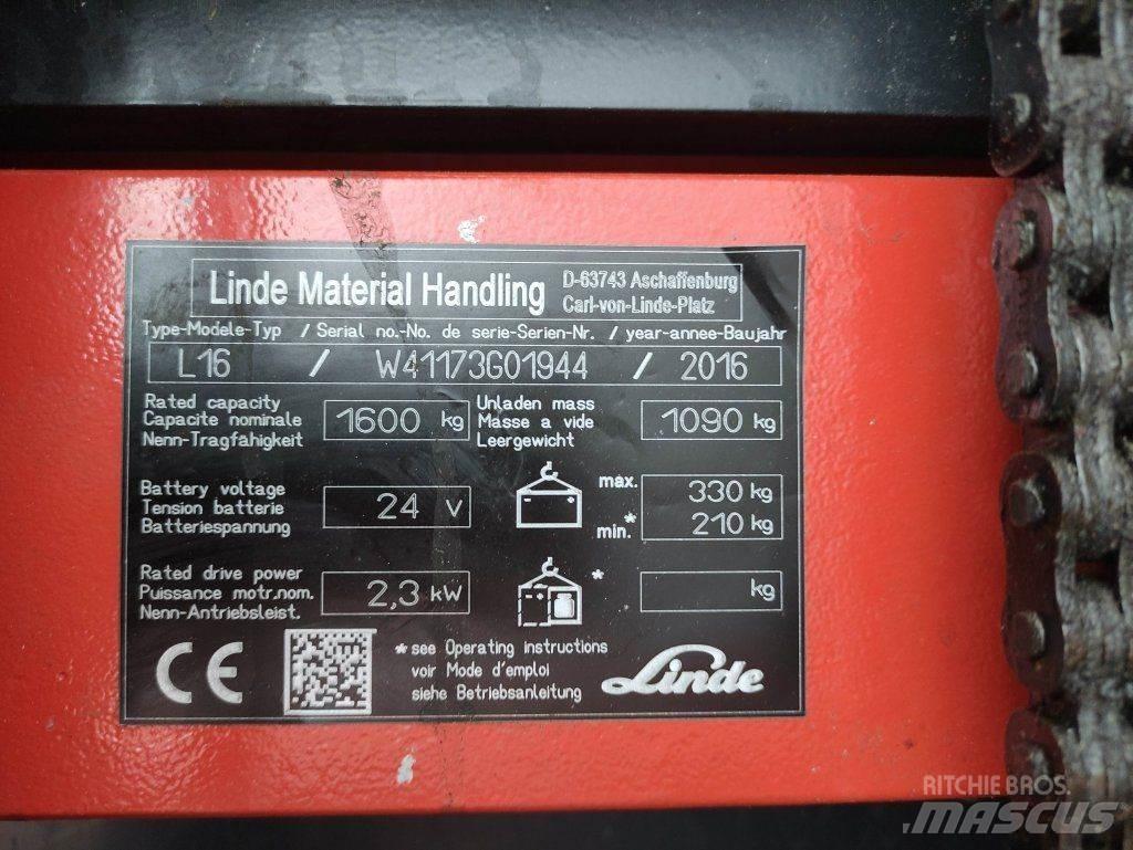 Linde L16i-1173 手推堆垛车